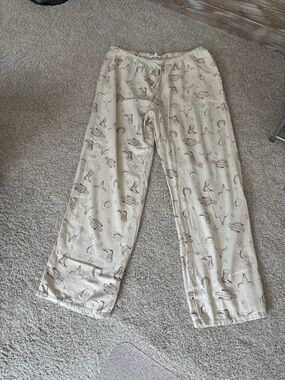 Cali Western Printed Pull On Casual Pants Lounge Linen Beach XL NWOT